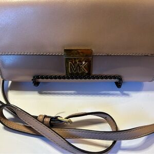 Michael Kors Beige Crossbody Bag with Gold Accents